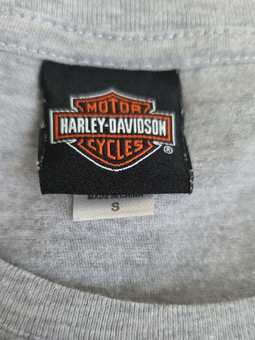 Harley-Davidson Gray and Black Logo Tee with Orange Accent - Picture 2 of 6